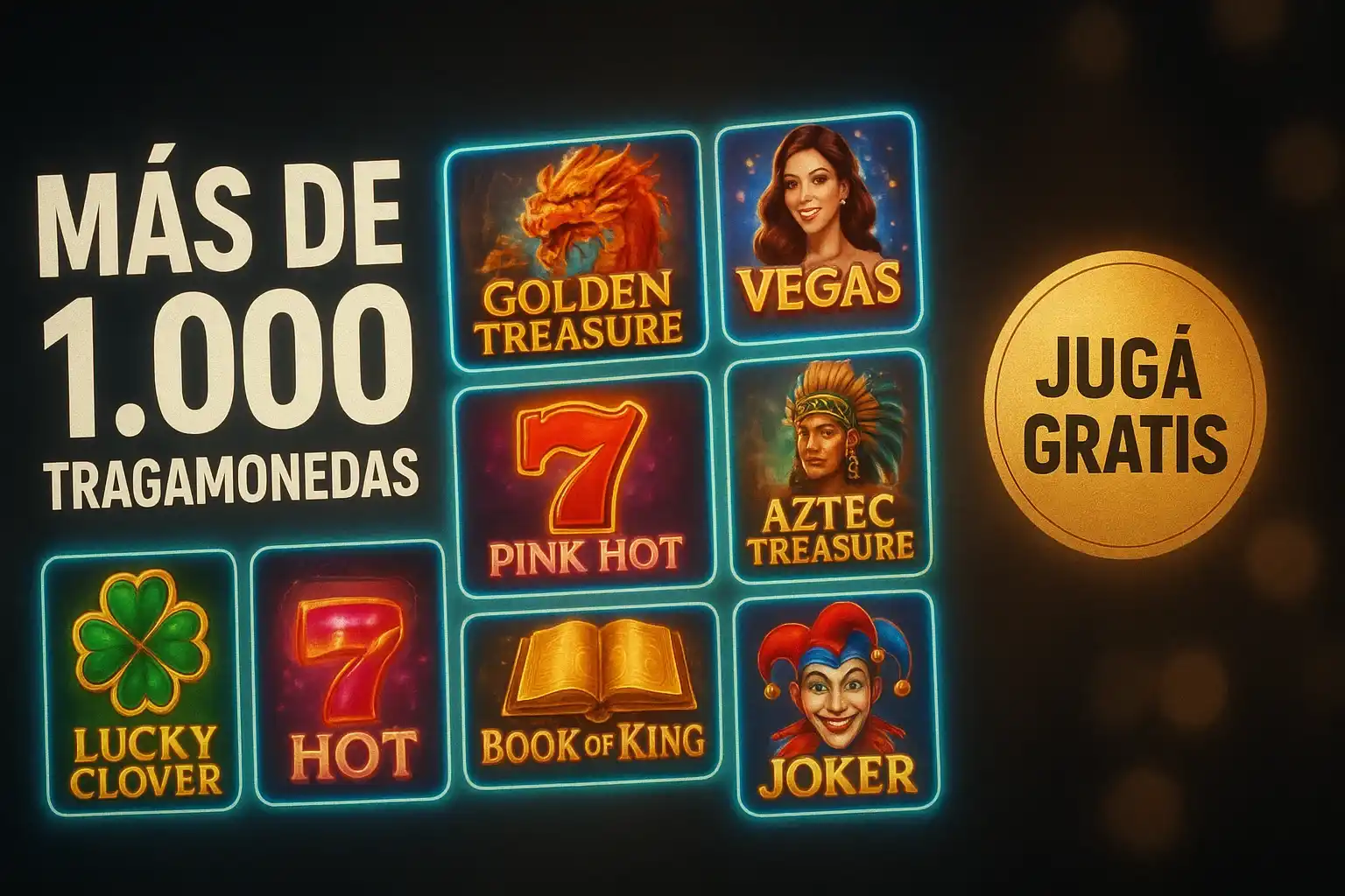 Banner de casino con más de 1.000 tragamonedas y jugá gratis